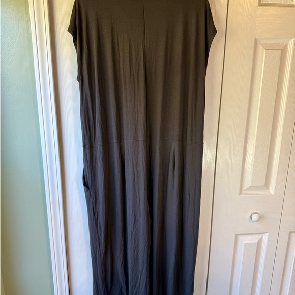 Eileen Fisher Wide Leg Jumpsuit With Pockets Jersey Knit Dark Gray Size XL - Picture 2 of 9